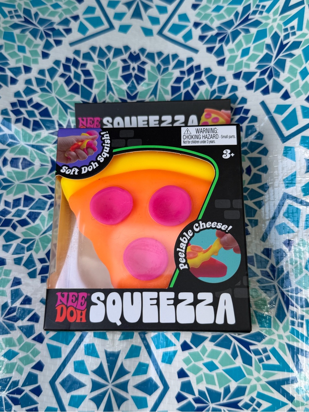 Authentic Schylling NEE DOH SQUEEZZA Pizza Slice Squishy Toy - Orange & Pink